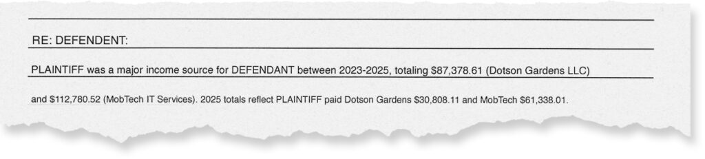 Clipping of Kimo Carvalho income statement