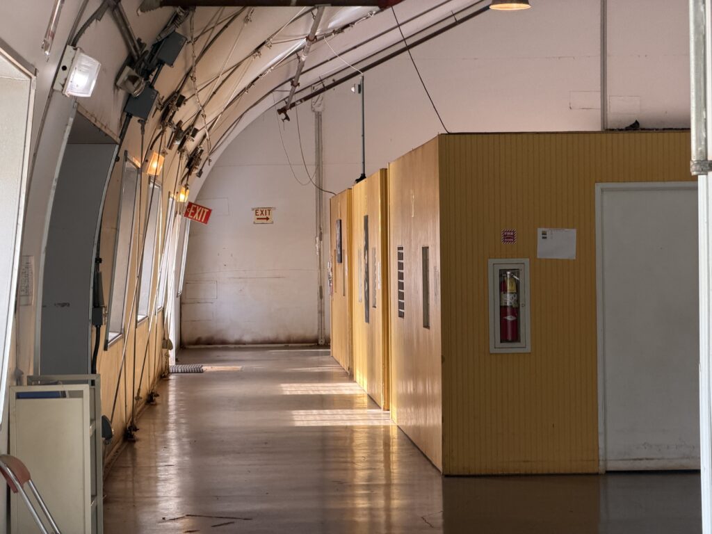Interior of the Pai’olu Kaiaulu temporary shelter in Waianae. (Civil Beat photo Ronen Zilberman)