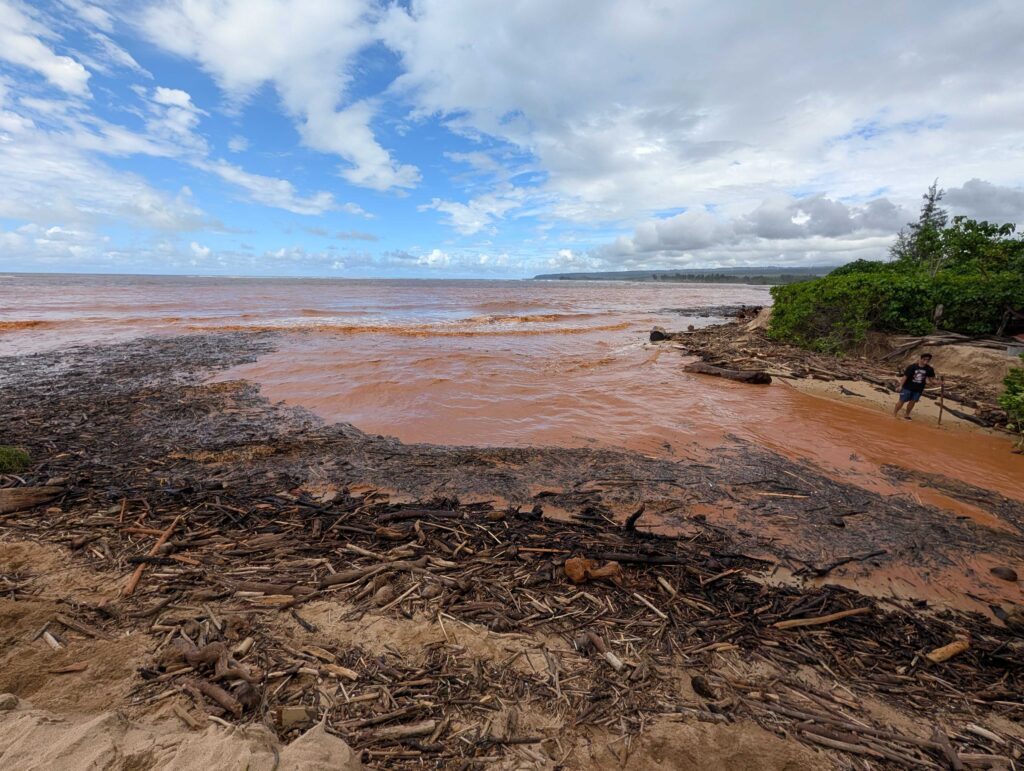 The beach access near Kukea Circle in Waialua was overwhelmed during the March storms and historic rains.